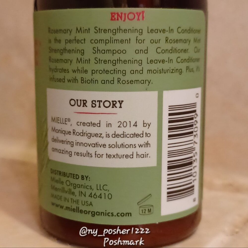 𝗠𝗜𝗘𝗟𝗟𝗘 Organics Mint Strengthening Shampoo/Conditioner 3.2 fl oz (95 mL)🟢 - Picture 16 of 16